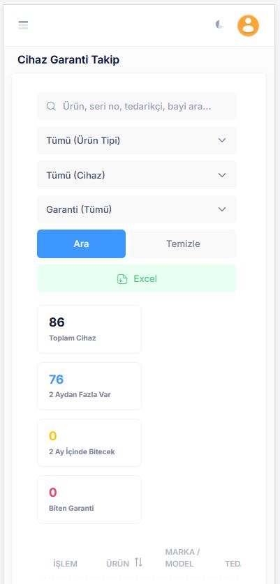 Cihaz Garanti Takip
