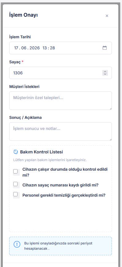 Periyot Ürün Bakım İşlem